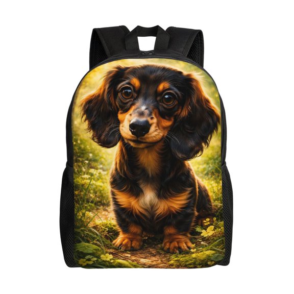 Dachshund Backpack Full Front Print Travel Laptop Bag for Men and Women