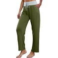 thumbnail image 4 of ZZwxWA Wide Leg Yoga Pants with Pockets for Women, Comfy Cotton Lounge Pants Baggy, Low Rise Stretchy Athletic Pants Workout up to 50% Off, 4 of 7