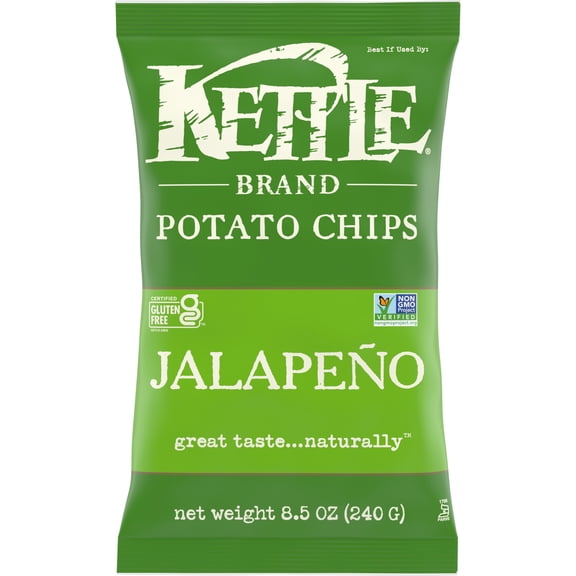 Pack Of 3 Kettle Brand Jalapeno Kettle Potato Chips, 7.5 oz (Package May Vary)