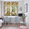 thumbnail image 4 of Sunflower Gnomes Kitchen Curtains Window Panels, Spring Farmhouse Vintage Daisy Floral Leaf Insulated Window Treatment Curtain, Grommet Curtains for Bedroom/Living Room/Bathroom, 2 Piece 52"Wx72"L, 4 of 8