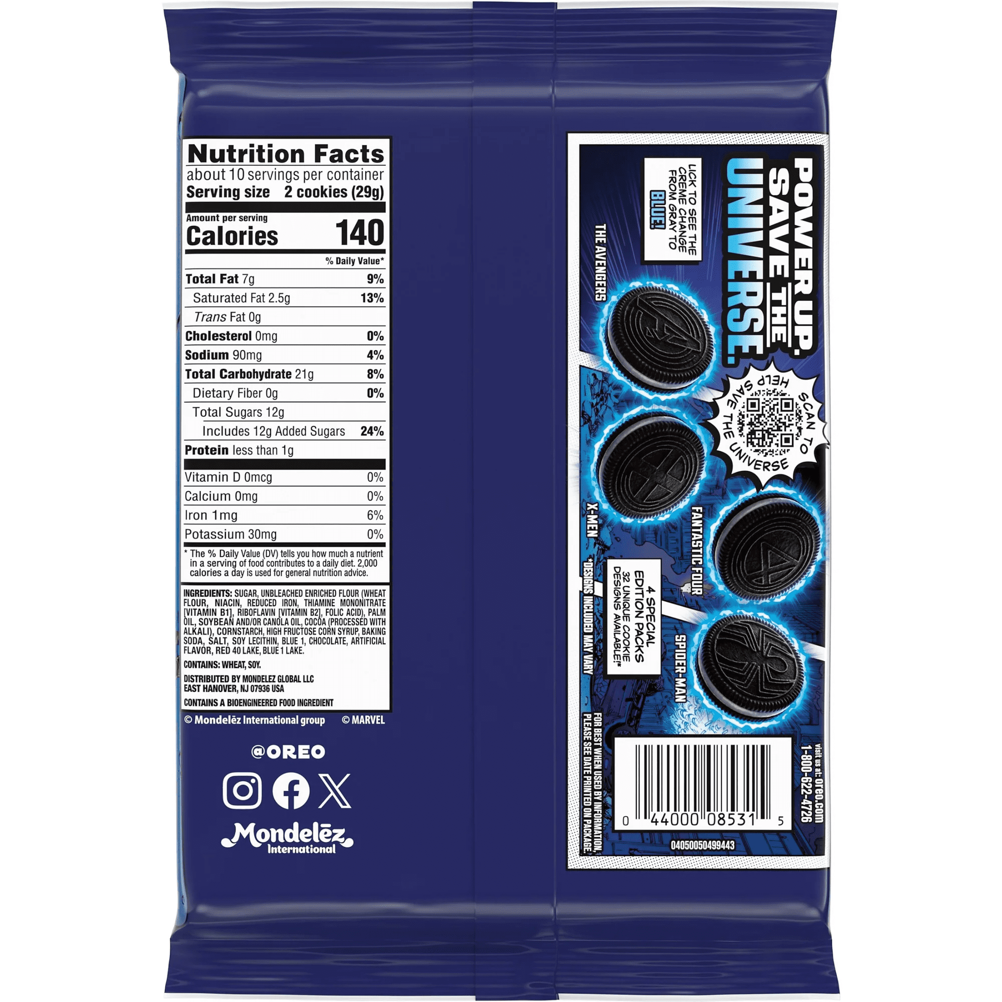 Oreo Marvel Stuf of Legends Special Edition Sandwich Cookies, Pack of THREE, 10.68oz Ea