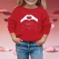 thumbnail image 2 of Likimi Children Girls Boys Tops Valentine'S Day Print Long Sleeve Crew Neck Winter Warm Pullover Fashionable T Shirt Red Size 2-3 Years, 2 of 4