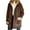 Coffee, variant on HBFAGFB Winter Coats for Women Warm Hooded Thick Outerwear Button Down Cardigan Jackets Khaki Size M