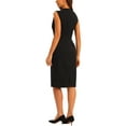 thumbnail image 3 of INSPIRE CHIC Business Casual Dress for Women's Stand Collar Sleeveless Knee Length Sheath Dress, 3 of 5