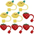 thumbnail image 1 of Consejos de paja de 8pcs cubiertas de silicona lindas reutilizables puntas de paja paja tapas para la fiesta use puntas de paja, 1 of 6