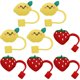 thumbnail image 1 of Consejos de paja de 8pcs cubiertas de silicona lindas reutilizables puntas de paja paja tapas para la fiesta use puntas de paja, 1 of 6