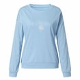 thumbnail image 2 of Gibobby Sudadera oversize mujer Sudaderas de Halloween para mujer camisetas de otoño y día festivo con cuello redondo de gran tamaño(Azul celeste,M), 2 of 4
