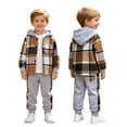 thumbnail image 3 of Baby Toddler Boys Fall Winter Clothing Set 3T 4T 5T 6T 7T Plaid Hoodies Long Sleeve Tops SweatPants 2-Piece Outfits, 3 of 9
