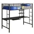 thumbnail image 1 of Pemberly Row Metal Twin Workstation Loft Bunk Bed in Black, 1 of 2