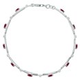 thumbnail image 2 of SZUL Women's Ruby and Natural Diamond Double Bar Link Bracelet in .925 Sterling Silver, 2 of 7