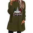 thumbnail image 2 of FcBaudy Hauts pour Femmes, Blouses & Chemises à Manches Longues Col Rond, Chemises pour Femmes Blouse de Noël Col Rond et Hiver Ample Imprimé Poche Chaude Manches Longues Blouse pour Femmes, 2 of 4