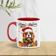 thumbnail image 2 of Merry Christmas Santa Cavalier King Charles Spaniel Scarf Twinkling Lights Xmas Holiday 11oz Accent Two-tone Mug Dog Lover Gifts Coffee Tea Cup - 00022, 2 of 5