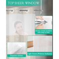 thumbnail image 4 of No Hook Shower Curtain with Snap in Liner, Boho White Striped Farmhouse Style Beige Hotel Shower Curtains for Bathroom, Washable Shower Curtain Liner Set with Mesh Top Window, 72”x78”, 4 of 6