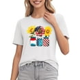 thumbnail image 4 of USA Shirts for Women 4th of July Shirt Women Cute Patriotic Print Tshirt America Tee Tops,women short sleeve shirt,short sleeve t-shirts for women,women's summer shirt,womens t-shirt, 4 of 6
