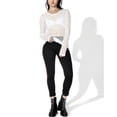 thumbnail image 2 of DcoolMoogl Women Fishnet Sheer T-Shirts Blouse Top Gothic Long Sleeve See Through Mesh Shirt Casual Clubwear Summer Tops, 2 of 5