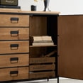 thumbnail image 4 of PJCOLL 37" Rustic Industrial Accent Cabinet - Fir Wood & Metal 2-Door Storage Cabinet with Faux Drawers, Entryway/Living Room/Bedroom Organizer, 4 of 9