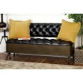 thumbnail image 4 of DecMode Metal Storage Bench with Tufted Faux Leather, Black, 4 of 14