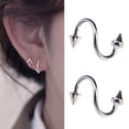 thumbnail image 3 of 2Pcs S Shape Lip Ring Stainless Steel Lip Piercing Ring Punk Stud Ear Stud Ring Earings Body Piercing Jewelry Set FJH, 3 of 5