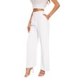 thumbnail image 1 of Pantalones FUNYYZO para mujer, cintura alta, pierna ancha, trabajo de negocios, 1 of 8
