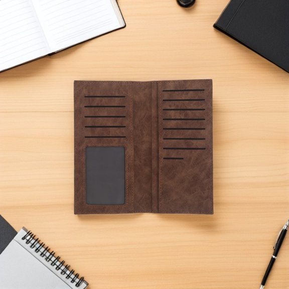 Baluue Vintage Coffee Brown Bifold Wallet Design with Multiple Card Slots for Travel and Everyday Use