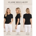 thumbnail image 2 of QUALFORT Women’s Short Sleeve Cable Knit Sweater, Crew Neck Lightweight Pullover, Black, Size L, 2 of 7