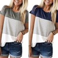 thumbnail image 2 of Vêtements de Maternité et de Grossesse pour Femmes T-Shirt d'Allaitement Manches Courtes Hauts Rayés, 2 of 4