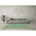 thumbnail image 3 of Ahgly Company Machine Washable Indoor Rectangle Abstract Light Blue Modern Area Rugs, 6' x 9', 3 of 4