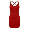 thumbnail image 4 of YDDIAN Mini Dress Sexy Bodycon Dress 2024 Summer Short Backless Spaghetti Strap Tight Dresses Party Club Dress Red XL, 4 of 4