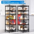 thumbnail image 4 of TAIMASI 5-Tier Metal Storage Shelves, Adjustable Black Organizer Rack with Leveling Feet, 11.8"D x 16.6"W x 53.5"H Storage Shelves for Pantry, Kitchen, Laundry, Bathroom Closet, 4 of 8