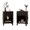 Black, variant on Oxirth Set of 2 Walnut Nightstands with Open Shelf and Drawer, Mid-Century Modern Bedside Tables, 15.75" Wide End Tables for Small Spaces, P2 Wood