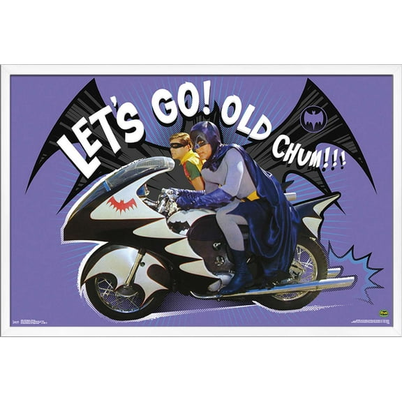 DC Comics TV - Batman TV Series - Batcycle Wall Poster, 22.375" x 34", Framed