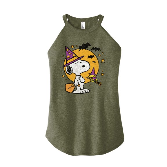 Peanuts - Snoopy Woodstock Witchcraft - Juniors High Neck Tank Top