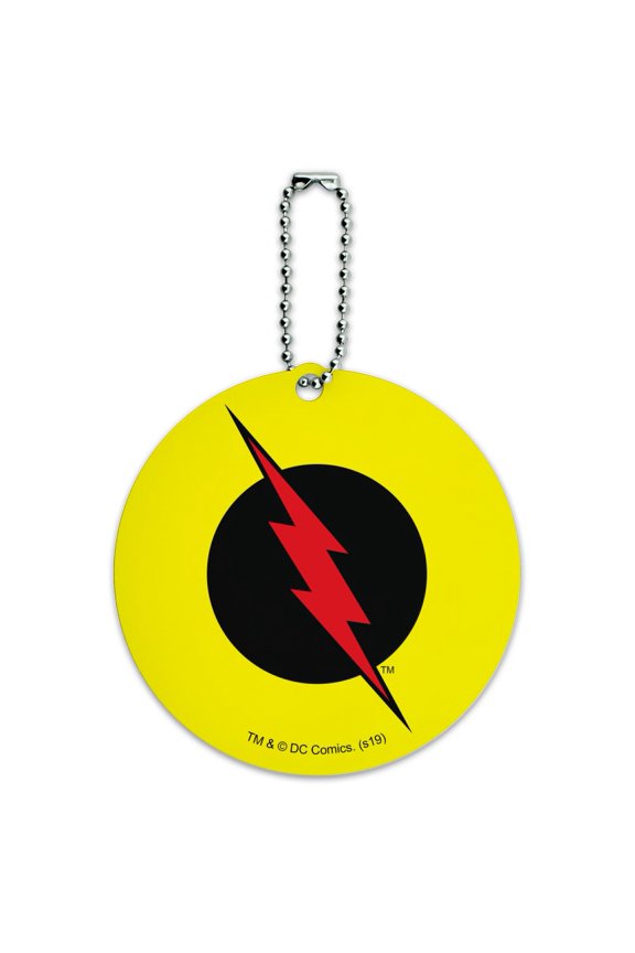 The Flash Reverse Flash Logo Round Luggage ID Tag Card Suitcase Carry-On