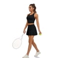 thumbnail image 3 of Sociala Women Tennis Dresses Set With Shorts and Pockets Golf Workout Outfits Skirts Sets, 3 of 7