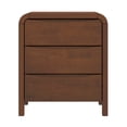 thumbnail image 2 of Noble House Lionel Mid-Century Modern Nightstand, Solid Wood Frame Storage Table with 3 Drawers for Bedroom, Brown, 2 of 6
