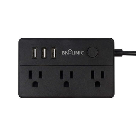 Bn Link Mini Desk Power Strip With 3 Outlets And 3 Usb Ports 5