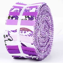 Soimoi 40Pcs Block Print Cotton Precut Fabrics For Quilting Craft Strips 2.5x42inches Jelly Roll - Purple