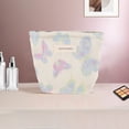 thumbnail image 5 of Unique Bargains 1 Pc Portable Embossment Butterfly Makeup Bag Polyester Beige Blue Small, 5 of 5