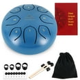 thumbnail image 5 of EASTROCK Steel Tongue Drum 8 Note 6 inch Rain Drum C Key Percussion Handpan with Drumsticks & Bag(Blue), 5 of 6