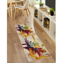Unique Loom Estrella Collection Area Rug - Regis (2' 2" x 6' 9" Runner Beige/Orange)