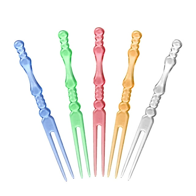 Wweixi 80 Pieces Fruit Cake Fork with Handle Single-use Portable Food Picks Dessert Pastry Forks Supply Snacks Tableware Colorful