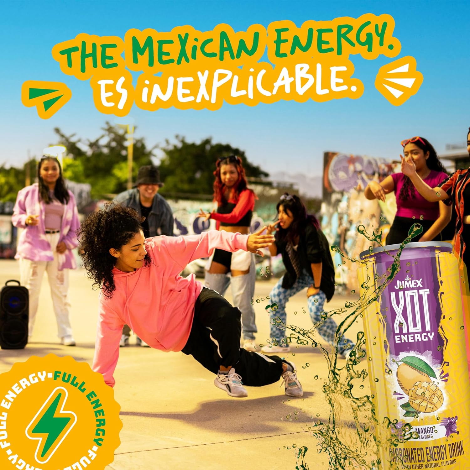 (12 pack) Jumex XOT Mango Sparkling Energy Drink, 12 fl oz