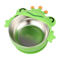 Bowls with Suction, Ongmies Baby Bowls with Suction 300Ml Stainless Kids Bowls with Silicone Cute Toddler Suction Bowls Removable Infants Food Feeding Bowls for Babies Toddlers Boys Girls, Green