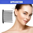 thumbnail image 2 of Vocoste 2 Pcs No Slip Hair Side Combs Accessories Metal Black 1.97"x1.57", 2 of 6