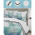 thumbnail image 4 of Quilts King Size Bedding Set, Teal Sea Turtle Lightweight Quilted Comforter, Summer Coastal Coral Ocean Grey Wooden Soft Reversible Bedspread Coverlet with Pillow Covers for All Season, 96" x 106", 4 of 7
