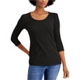 thumbnail image 1 of Style & Co. Camiseta básica con mangas abullonadas para mujer, negro, PM, 1 of 1