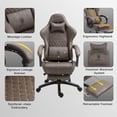 thumbnail image 6 of Dowinx Gaming Chair Office Chair, Vintage Computer Chair Massage PU Leather Gamer Chairs with Footrest Brown, 6 of 7