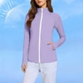 thumbnail image 6 of Womens Sun Shirts Full Zip UPF 50+ Sun Protection Long Sleeve Hiking Tops Casual Slim Fits Lightweight Jacket with Pockets, 6 of 7