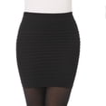 thumbnail image 2 of Summer New Fashionable Half Length Skirt With Thin Stripes One Step Wrinkle Skirt Elastic Large Size Women Bag Hip Short Skirt, 2 of 10