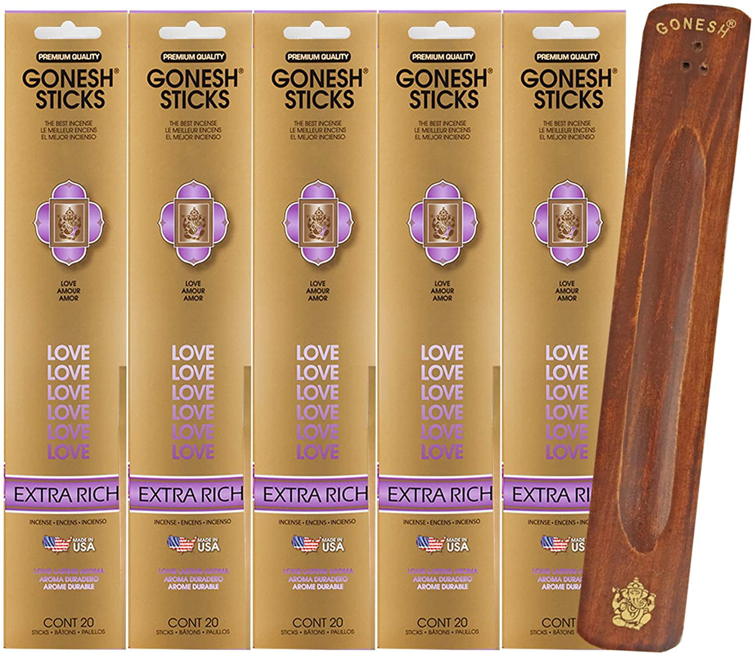 GONESH Extra rich in sense cones LOVE 4x 25 100 pieces Total incense 